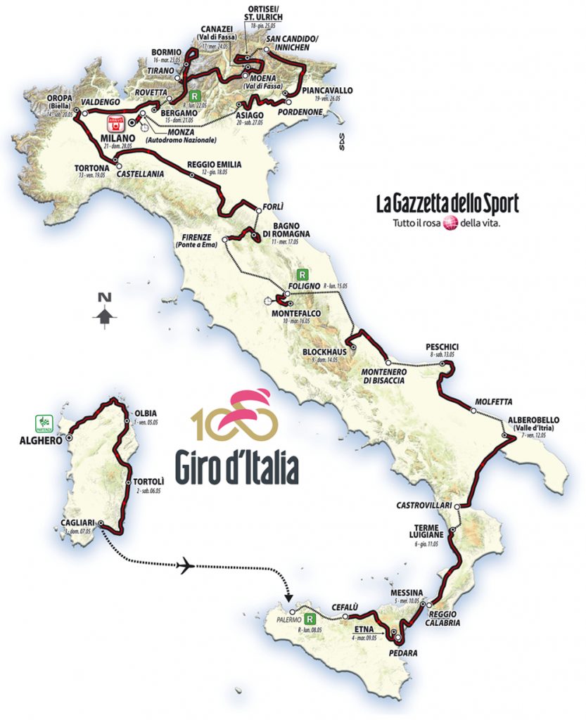 100th Giro d’Italia Route Announced « Italy Travel